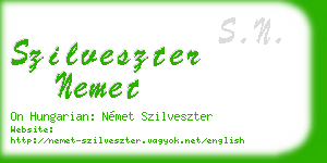 szilveszter nemet business card