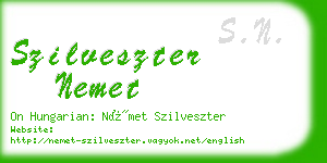 szilveszter nemet business card